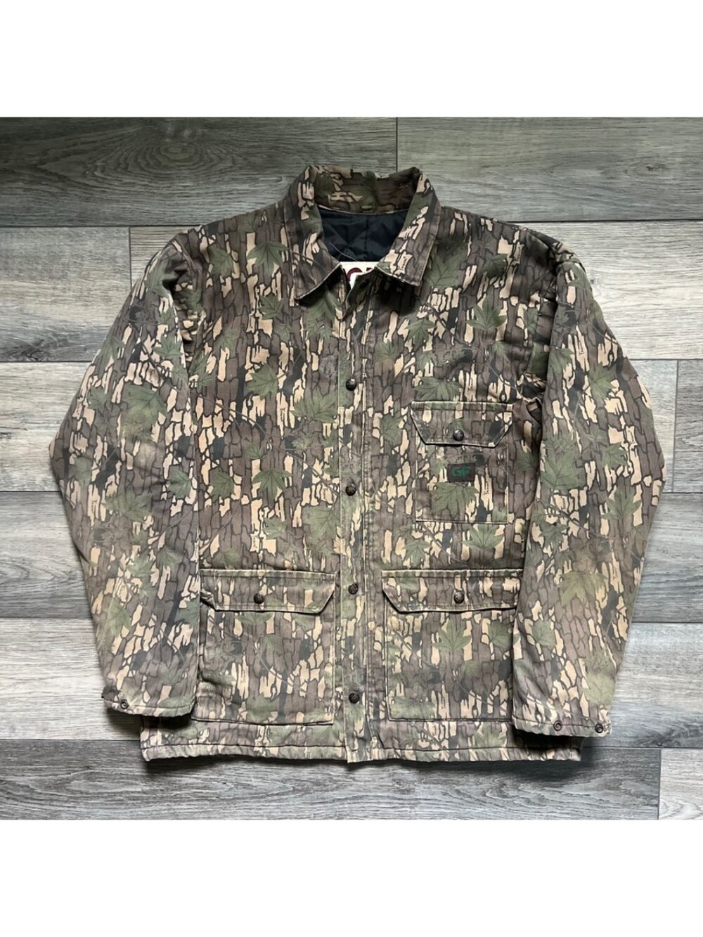 Vintage Gunflint XL Tall Camouflage Camo Quilted Field Chore Jacket Made In USA
